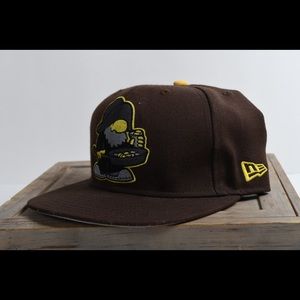 Vintage upper playground fitted hat brown size 7 3/8